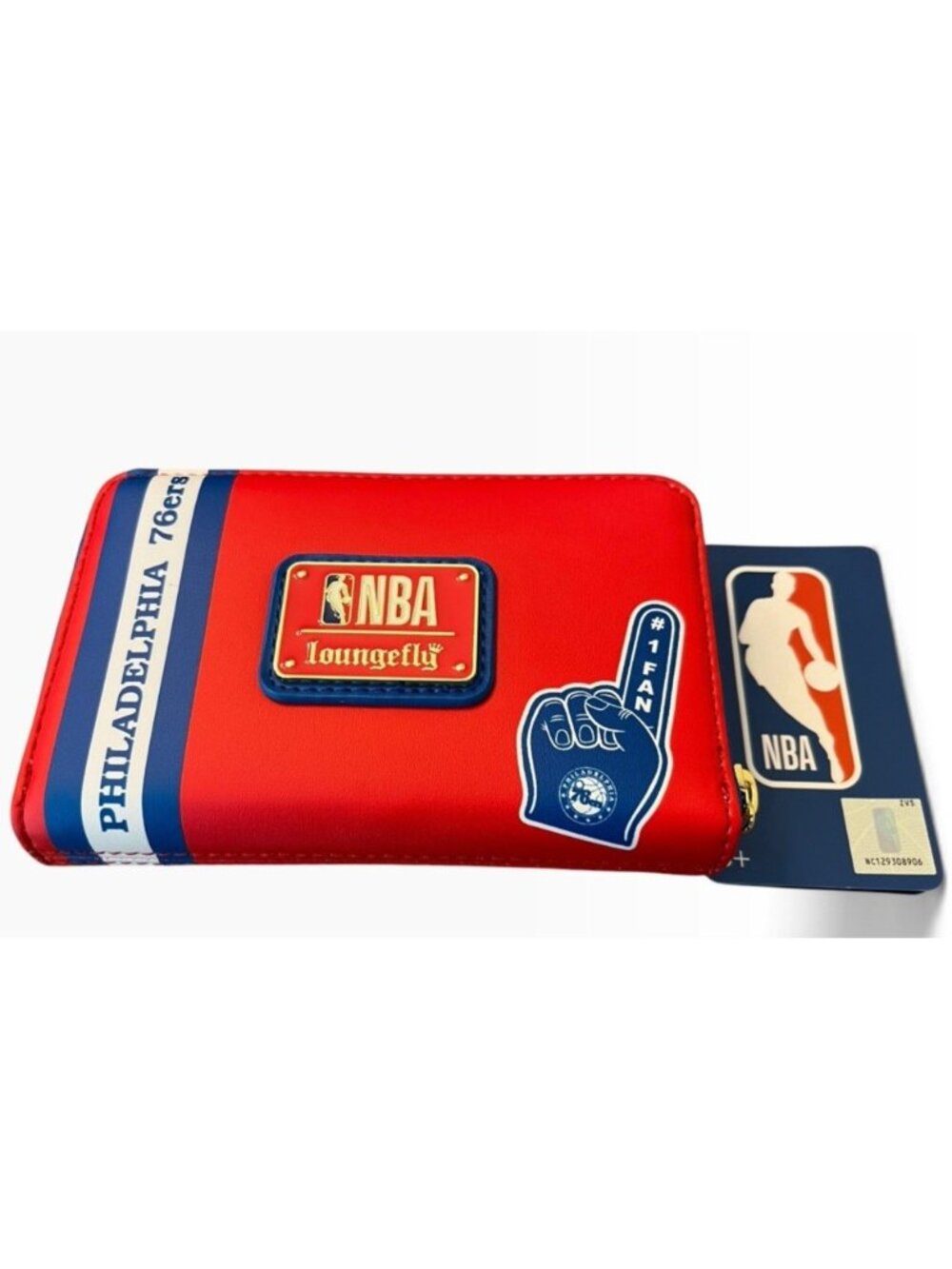 Loungefly NBA Philadelphia 76ers Patches Icons Zip Around Wallet New With Tags